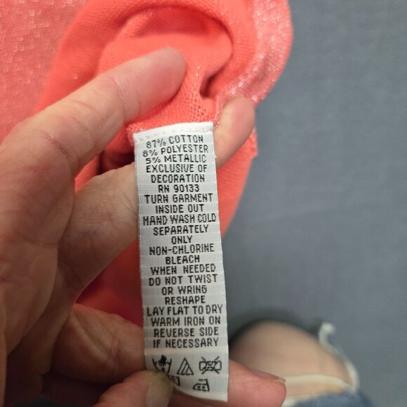 Bob Mackie Wearable Art Rose Embroidered Pink Shimmer 2X Blouse With 3/4 Sleeves - Picture 10 of 10